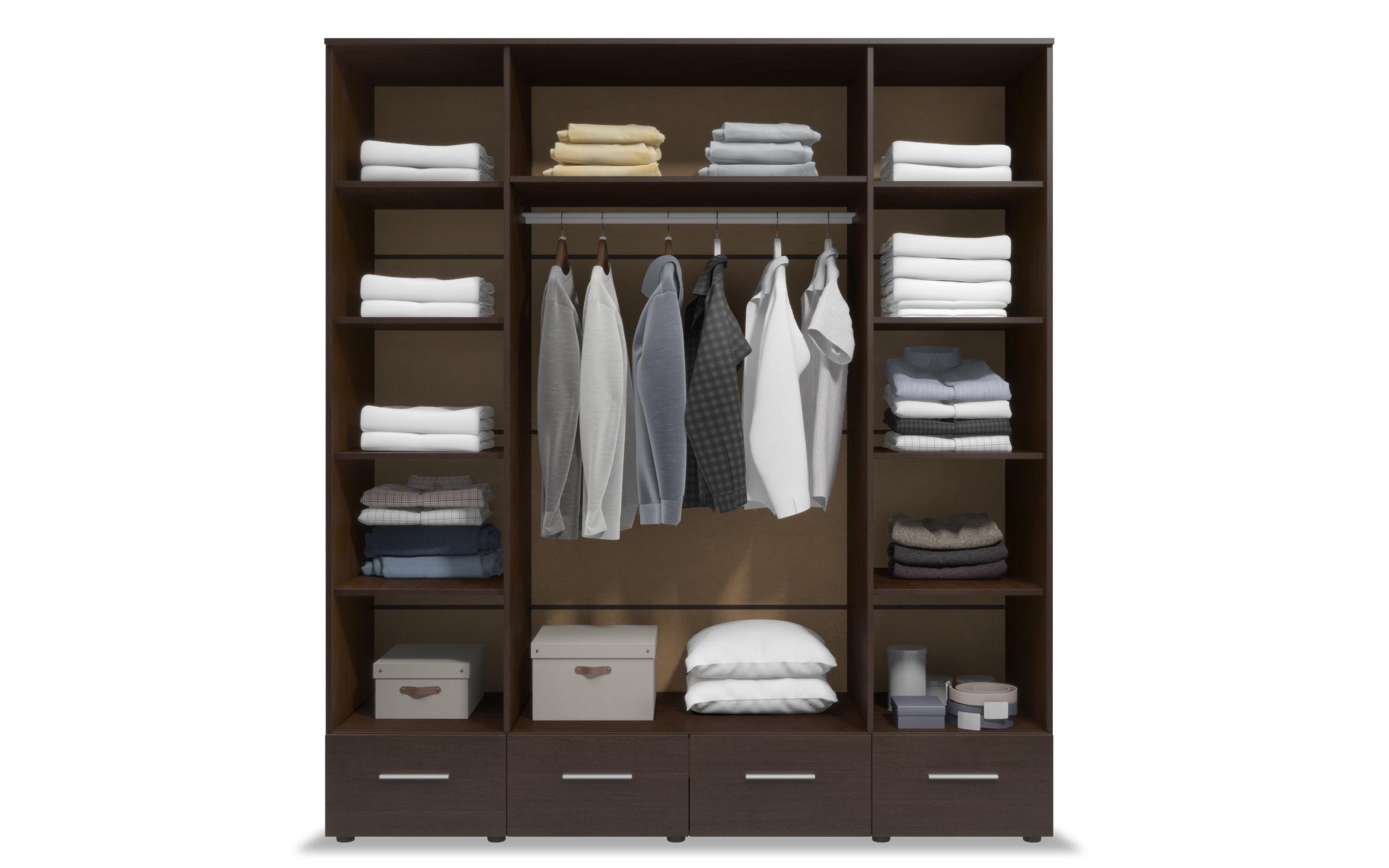 Dulap cu 4 usi si sertare Select, stejar sonoma + wenge  3